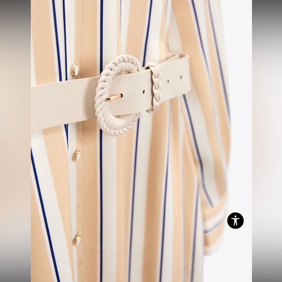 NWT Zara Satin Striped Midi Dress - Picture 8 of 10